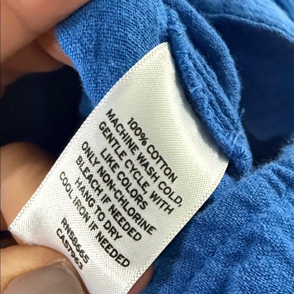 Caslon Blue Gauze Button-Up Shirt XL - Picture 4 of 5
